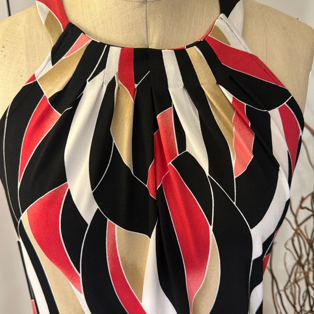 White House Black Market sleeveless color block blouse - Picture 2 of 7